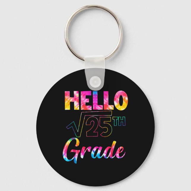 Back To School 5th Grade Square Root Of 25 Math Lo Key Ring (Front)