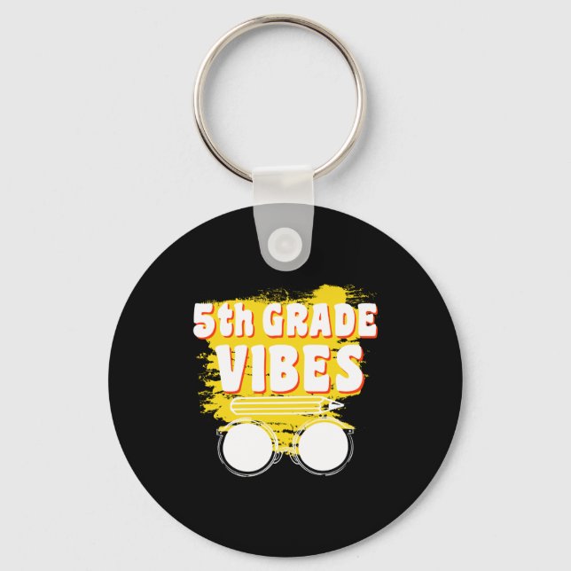 Back To School 5th Grade Vibes Shirt First Day Kid Key Ring (Front)