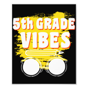 Back To School 5th Grade Vibes Shirt First Day Kid Photo Print
