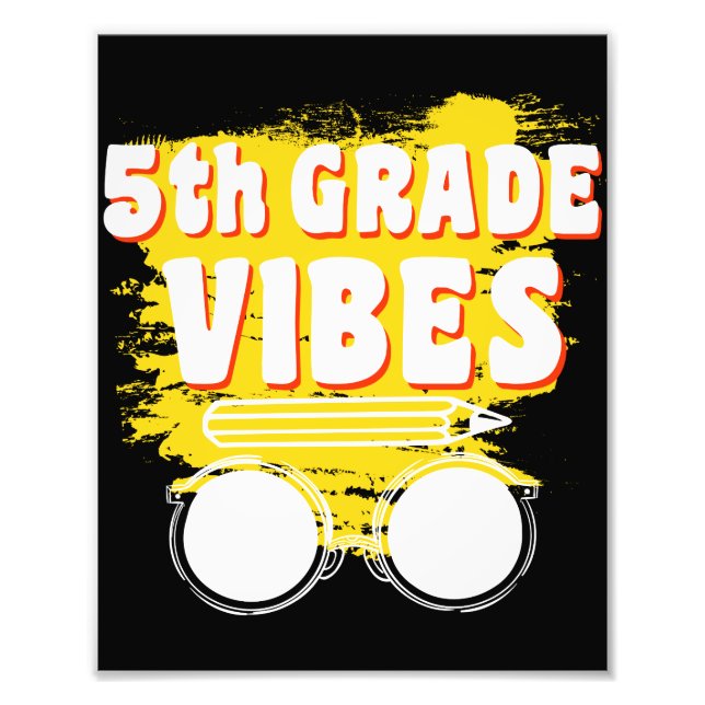 Back To School 5th Grade Vibes Shirt First Day Kid Photo Print (Front)
