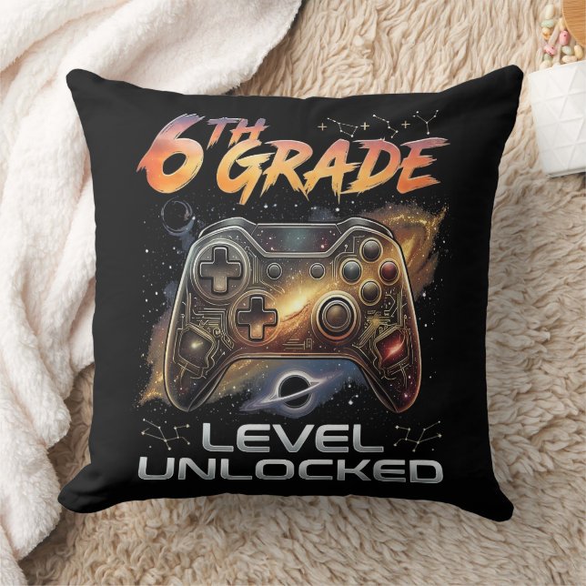 Back to School 6th Grade Boys First Day School Cushion (Blanket)
