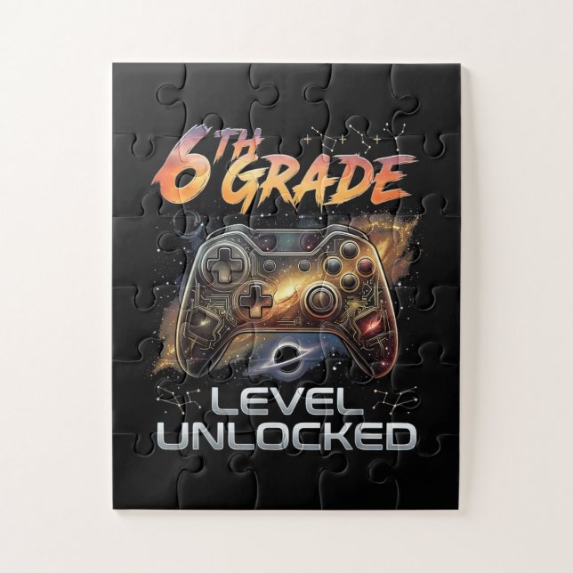 Back to School 6th Grade Boys First Day School Jigsaw Puzzle (Vertical)