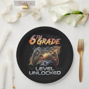 Back to School 6th Grade Boys First Day School Paper Plate