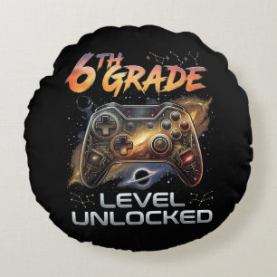 Back to School 6th Grade Boys First Day School Round Cushion