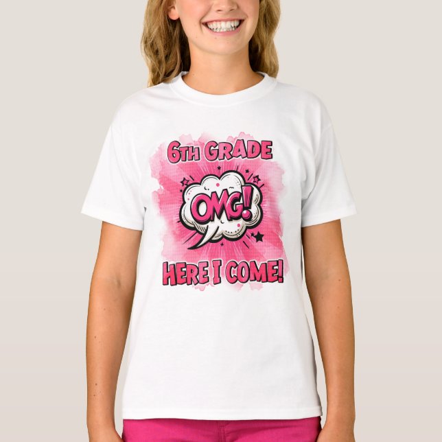 Back To School 6th Grade Comic Style T-Shirt (Front)