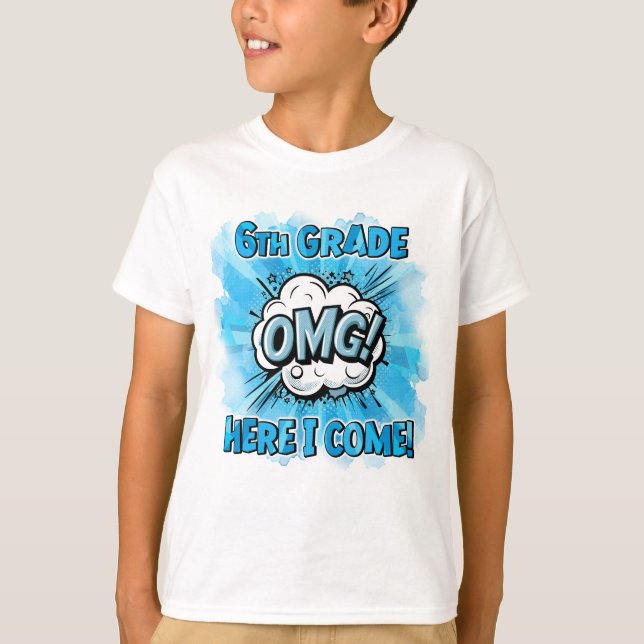 Back To School 6th Grade Comic Style T-Shirt (Front)