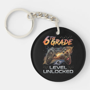 Back to School 6th Grade Gamer First Day School Key Ring