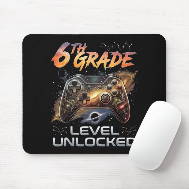 Back to School 6th Grade Gamer First Day School Mouse Pad (With Mouse)