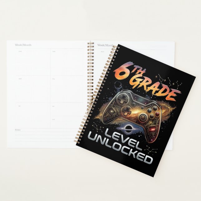 Back to School 6th Grade Gamer First Day School Planner (Display)