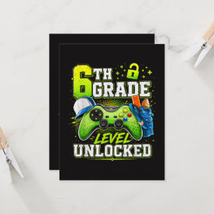 Back to School 6th Sixth Grade Level Unlocked Invitation