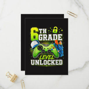 Back to School 6th Sixth Grade Level Unlocked Invitation Postcard