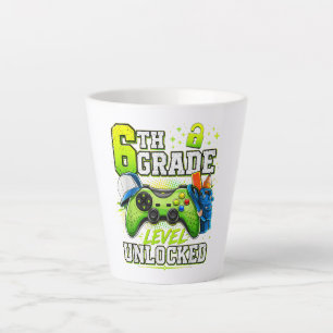 Back to School 6th Sixth Grade Level Unlocked Latte Mug