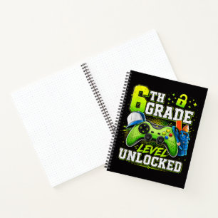 Back to School 6th Sixth Grade Level Unlocked  Notebook