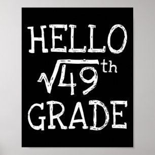 Back To School 7th Grade Square Root Of 49 Math Ki Poster