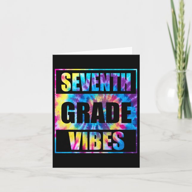 Back To School 7th Grade Vibes First Day Of School Card (Front)