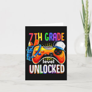 Back To School 7th Seventh Grade Level Unlocked Card