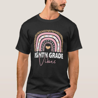 Back To School 8Th Grade Vibes Rainbow Leopard Tea T-Shirt