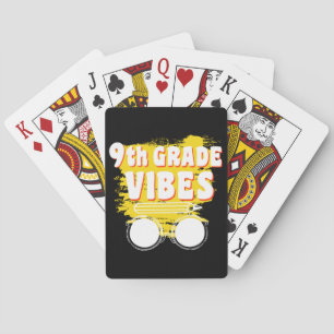 Back To School 9th Grade Vibes Shirt First Day Kid Playing Cards