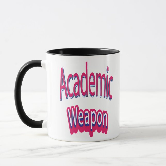 Back To School, Academic Weapon Inspirational Quot Mug (Left)