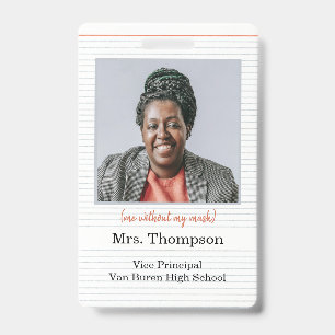 Back to School Administrator ID Badge with photo