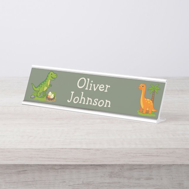 Back to School Adventure Starts Here Dinosaur Desk Name Plate (Front)