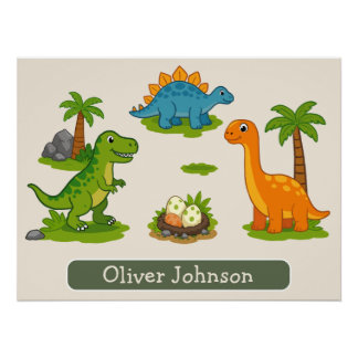 Back to School Adventure Starts Here Dinosaur Poster
