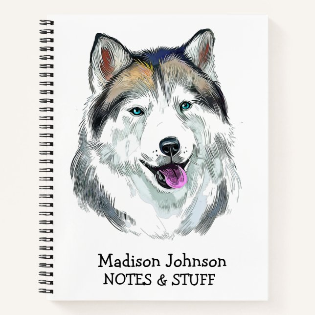 Back to school Alaskan Husky notebook (Front)