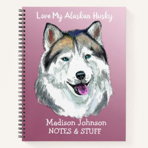 Back to school Alaskan Husky notebook
