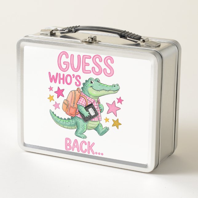 Back To School Alligator Metal Lunch Box (Front)