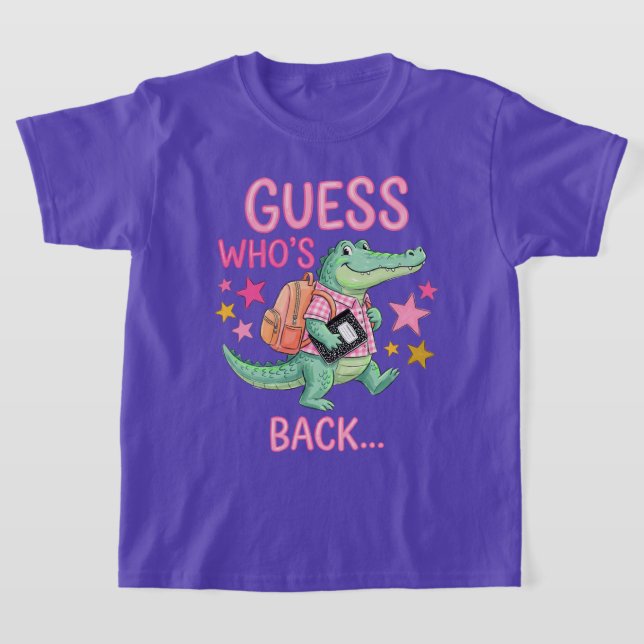 Back To School Alligator T Shirt (Laydown)