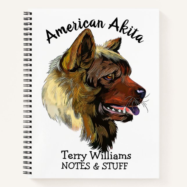 Back to school American Akita Spaniel notebook (Front)