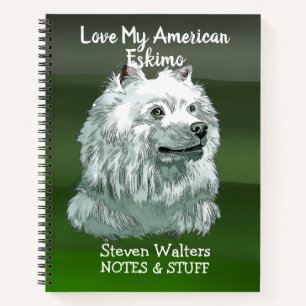 Back to school American Eskimo notebook