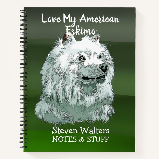 Back to school American Eskimo notebook (Front)