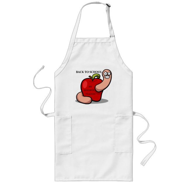 "BACK TO SCHOOL" APPLE LONG APRON (Front)
