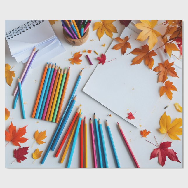 Back-to-School Autumn Wrapping Paper (Flat)
