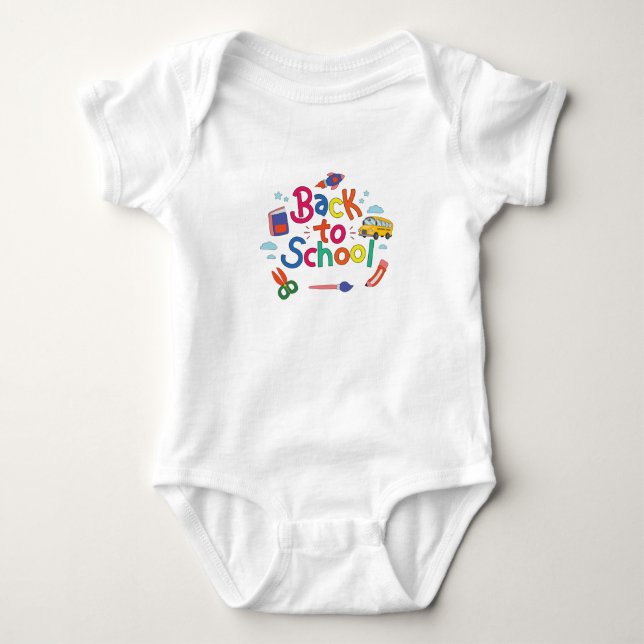 Back to school baby bodysuit (Front)