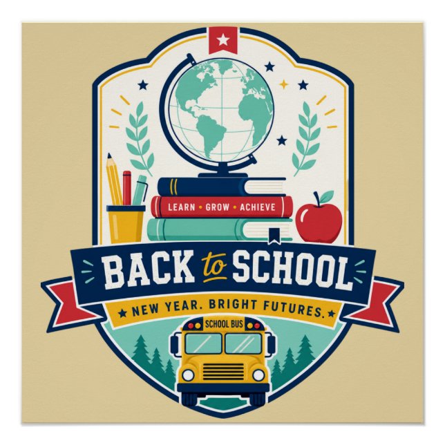 Back to School Badge Design Poster (Front)