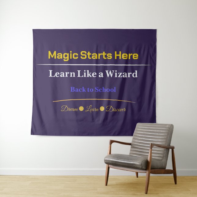 Back to School Banner Classroom Decor Teacher Bann Tapestry (In Situ (Horizontal))