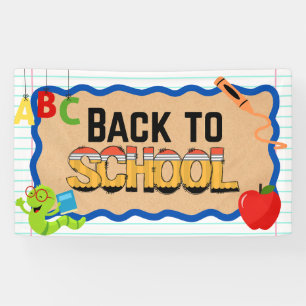 Back to School Banners Signs School Event Poster