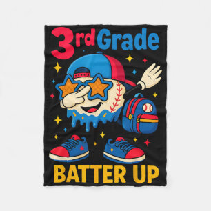 Back To School Baseball Ice Cream Drip First Day O Fleece Blanket