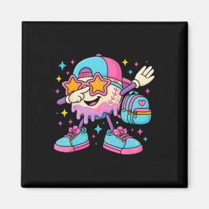 Back To School Baseball Ice Cream Drip First Day O Magnet