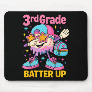 Back To School Baseball Ice Cream Drip First Day O Mouse Pad