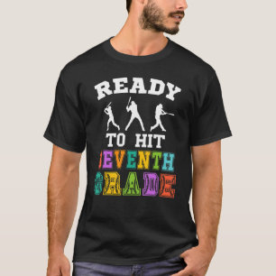 Back To School Baseball Ready To Hit Seventh Grade T-Shirt