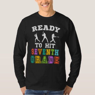 Back To School Baseball Ready To Hit Seventh Grade T-Shirt