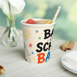 Back to School Bash Bus and Books Paper Cups