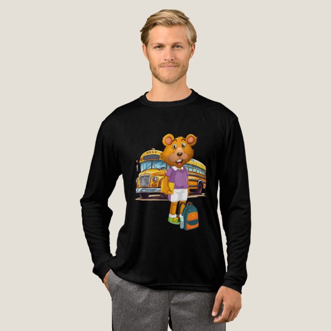 Back-to-School Bear Tri-Blend Shirt (Full Front)