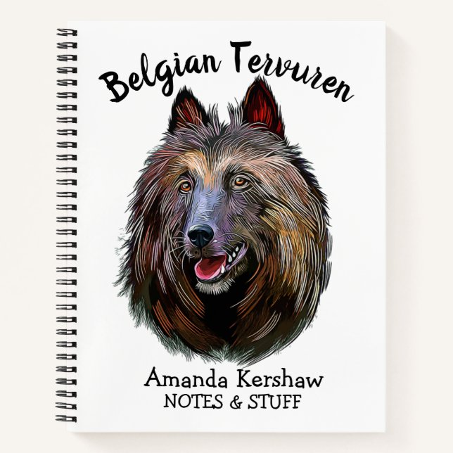 Back to school Belgian Tervuren Notebook (Front)