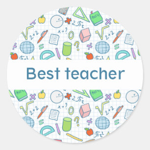 Back to school: "Best teacher" sticker (editable)