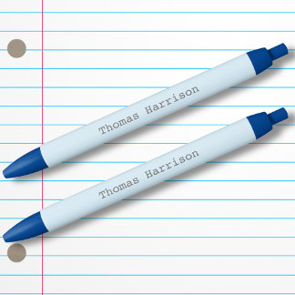 Back to School Blue Colour Coded Boy Typed Font Black Ink Pen