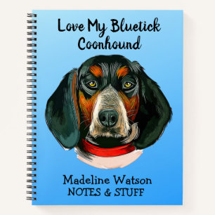 Back to school Bluetick Coonhound notebook